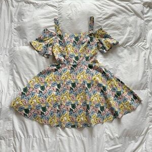 Spring flower-print dress